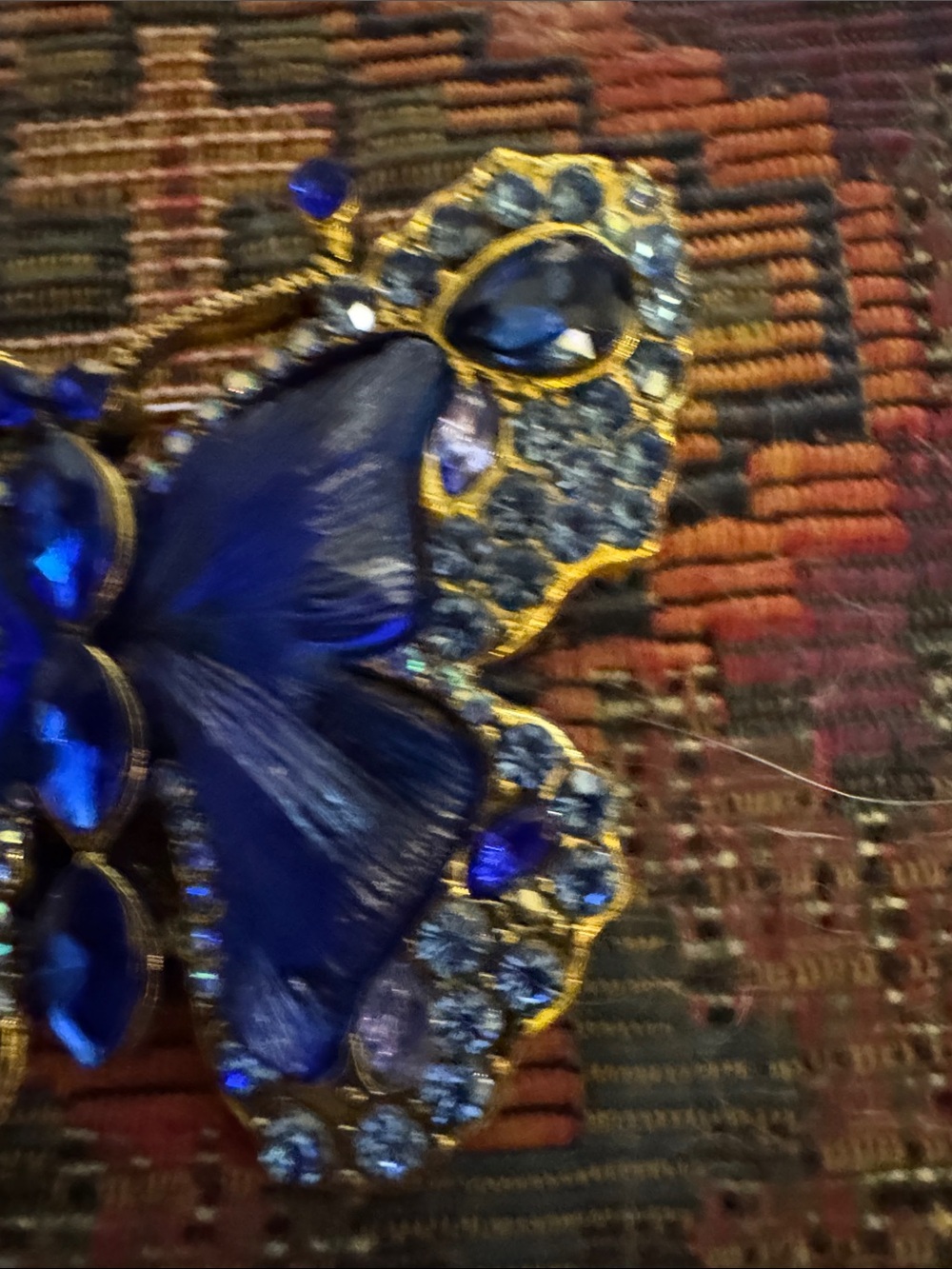 Aratta Silent Journey Blue Crystal Butterfly Brooch Nwot View 5